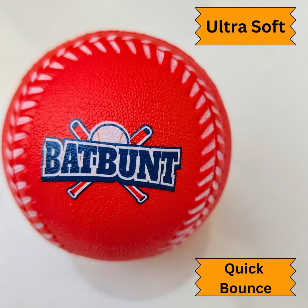 Pelotas de béisbol de espuma para niños, jugadores adolescentes, pelotas de entrenamiento de práctica blanda para golpear o reemplazar pelotas suaves – 4 unidades (rojo, azul, amarillo, verde) 3