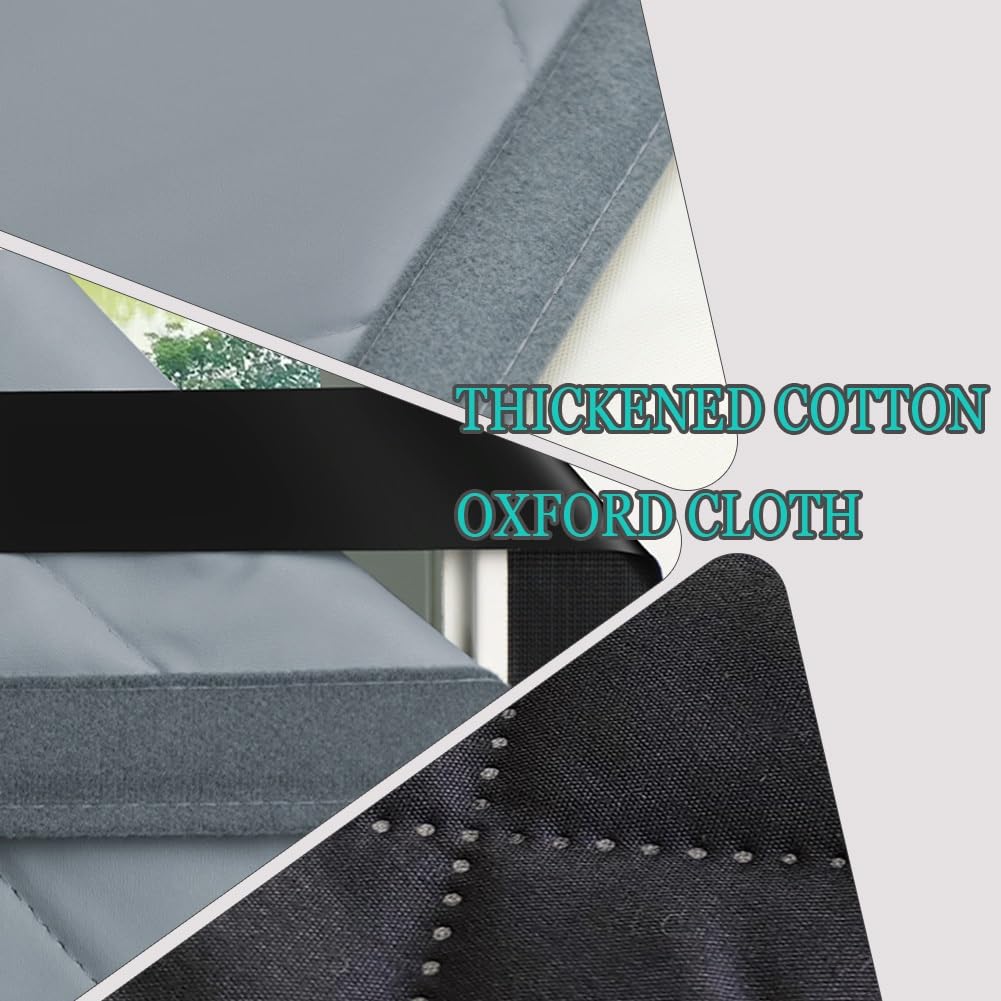 Fenster Isolierung Gegen Kälte, Fensterabdeckung Thermo Vorhang für Winter, Wärmeschutzvorhang isolierfolie Kälteschutz kälteschutzfolie Cover Klettbefestigung(Schwarz,82x82in/210x210cm)