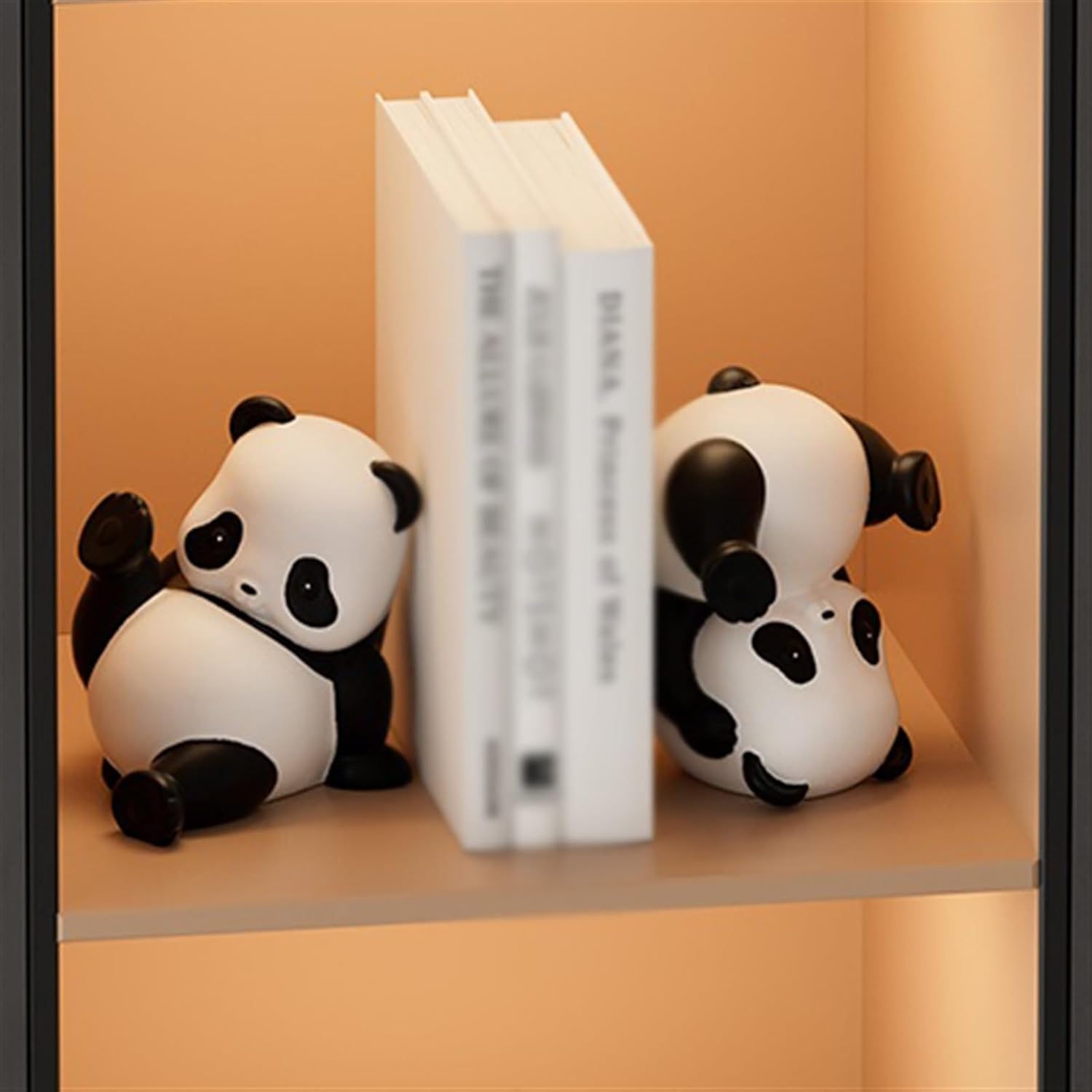 Bookend Support Decorative Resin Bookends Heavy Duty Book Ends Panda to Hold Books Stopper for for Bookshelves Office Desk Bookends