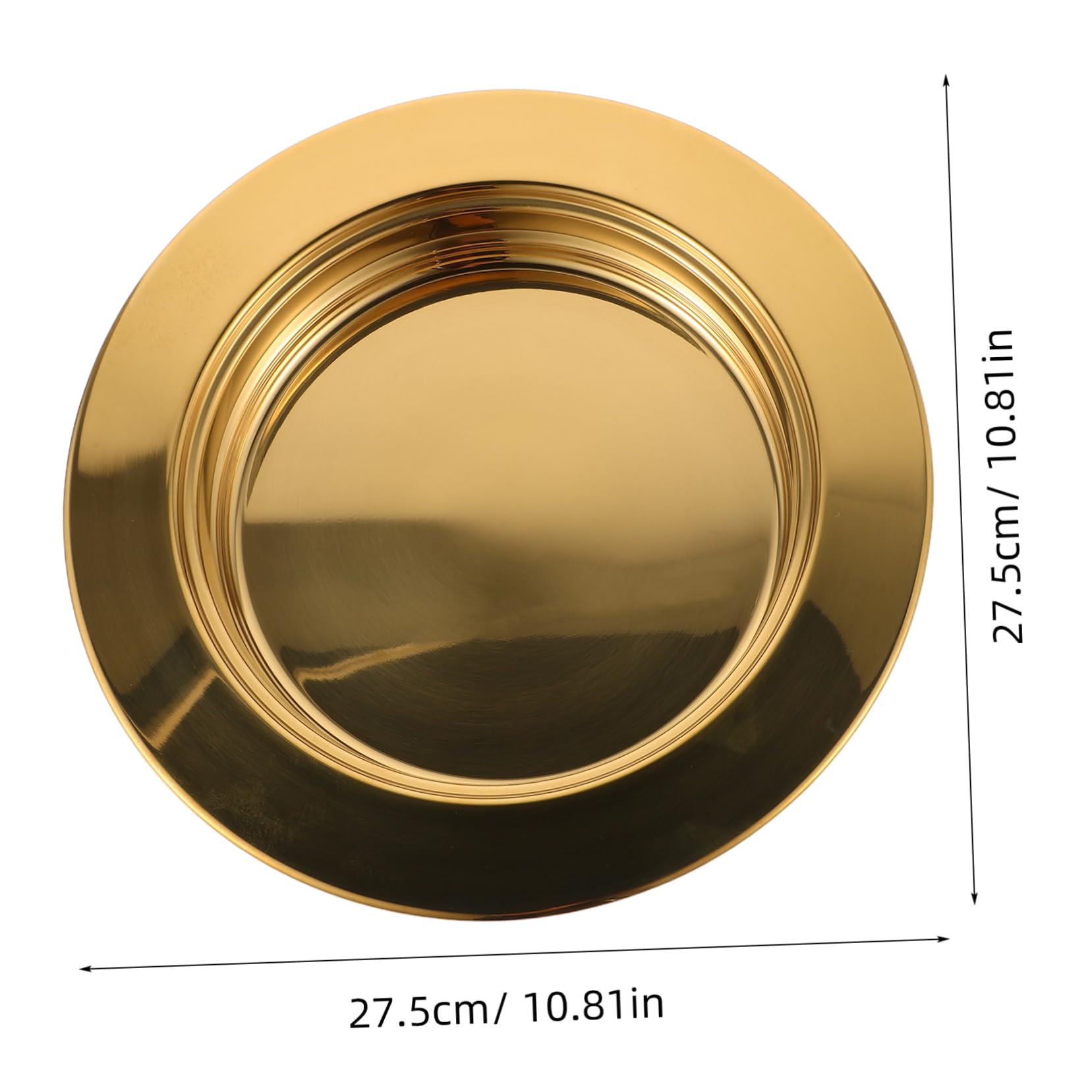 Cabilock Bandeja De Comunión Metálica Dorada Plato Portátil para Comunión De Acero Inoxidable Bandeja Decorativa para Servicios Religiosos Interiores y Exteriores para Celebraciones Iglesia