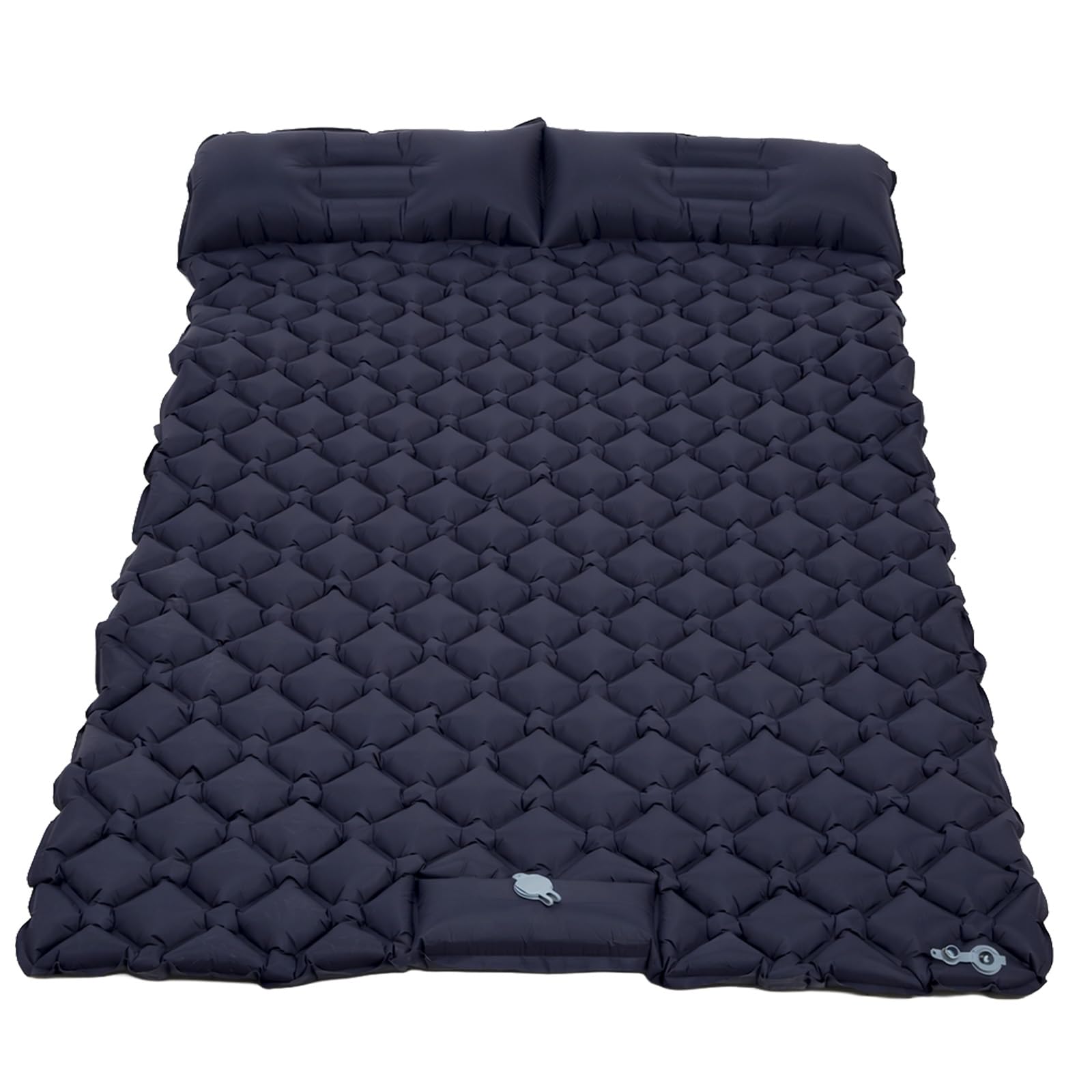 Doppelte selbstaufblasende Campingmatte 190x120cm – Integrierte Kissen & Fuß-/Handpumpe, leicht & wasserdicht, Outdoor Schlafmatte für Camping, Wandern, Picknick & Reisen (Marineblau)