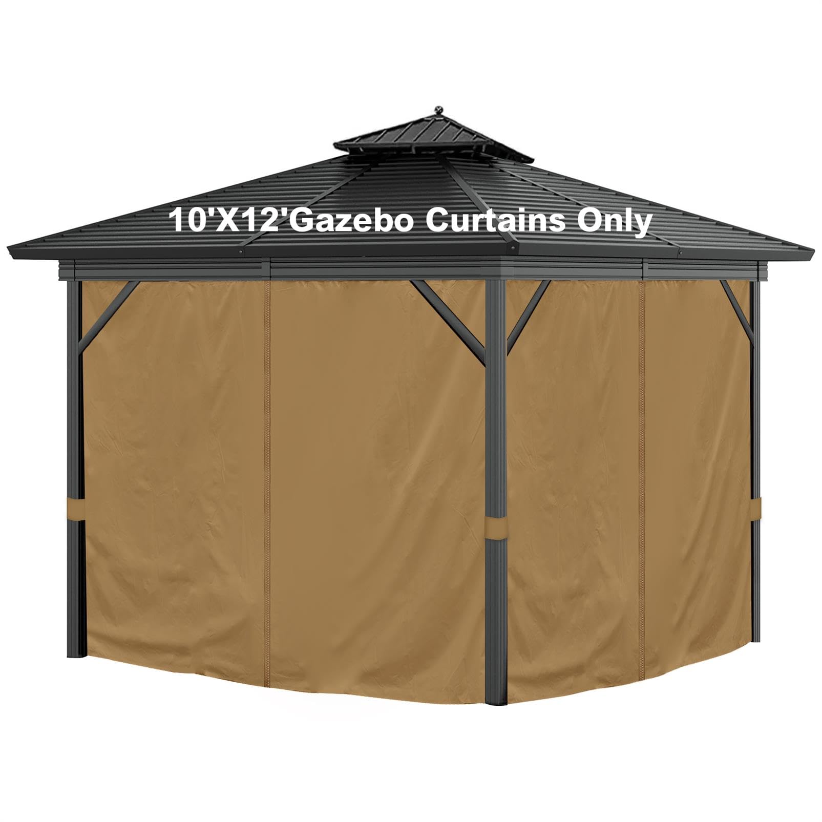 Cortinas Para Gazebo Slashome 25x30cm - Impermeável Cáqui