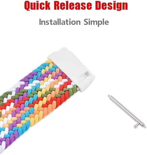 Miniatura 5 de Correa elástica trenzada Solo Loop compatible con Samsung Galaxy Watch 3 de 1.772inGalaxy Watch de 1.811in, correa elástica de 0.866in, correa