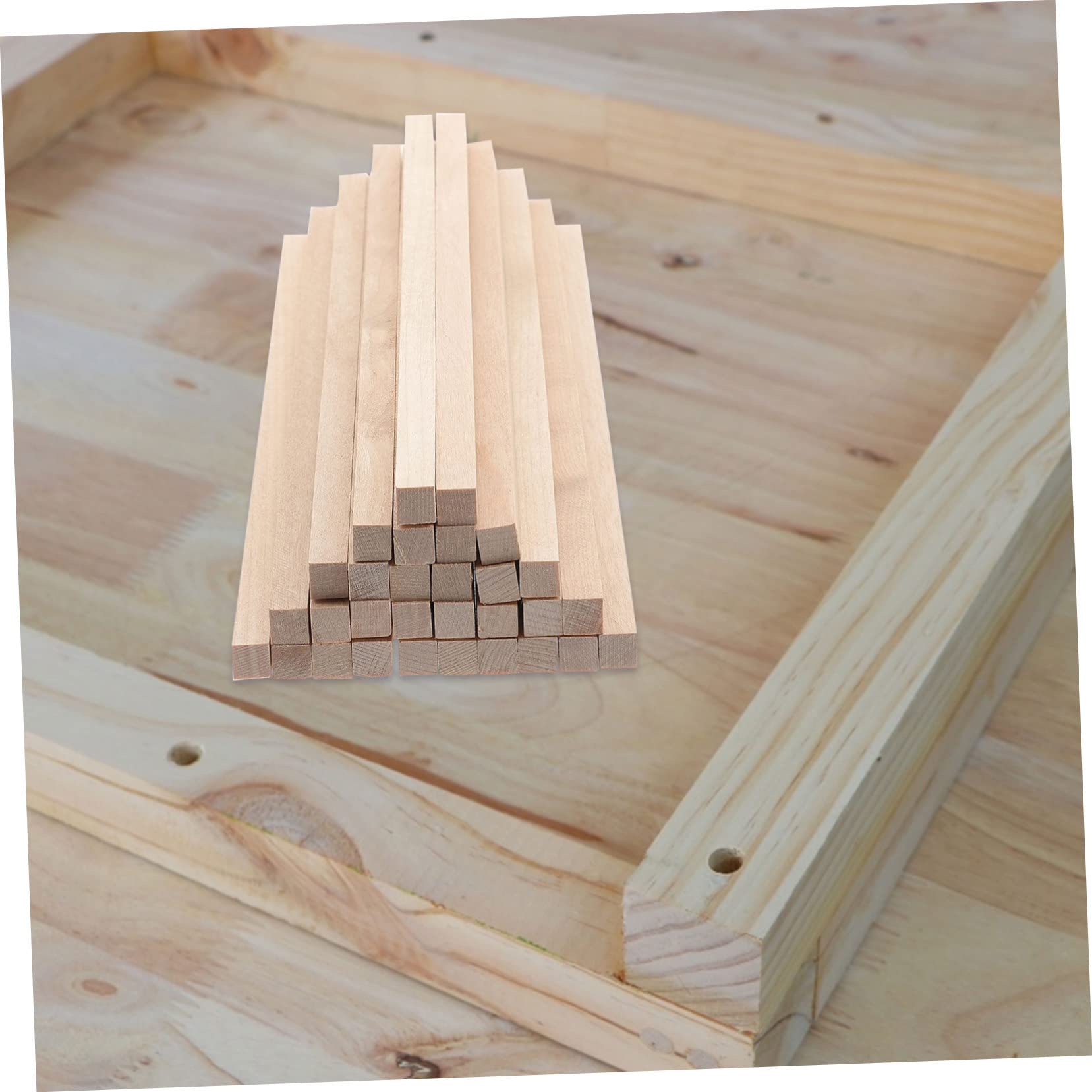 30stücke Holzstäbchen Quadratisch Dübel aus Holz Dübelstangen für Bastelarbeiten Unbehandelt Naturholz zum Modellbau und Dekoration
