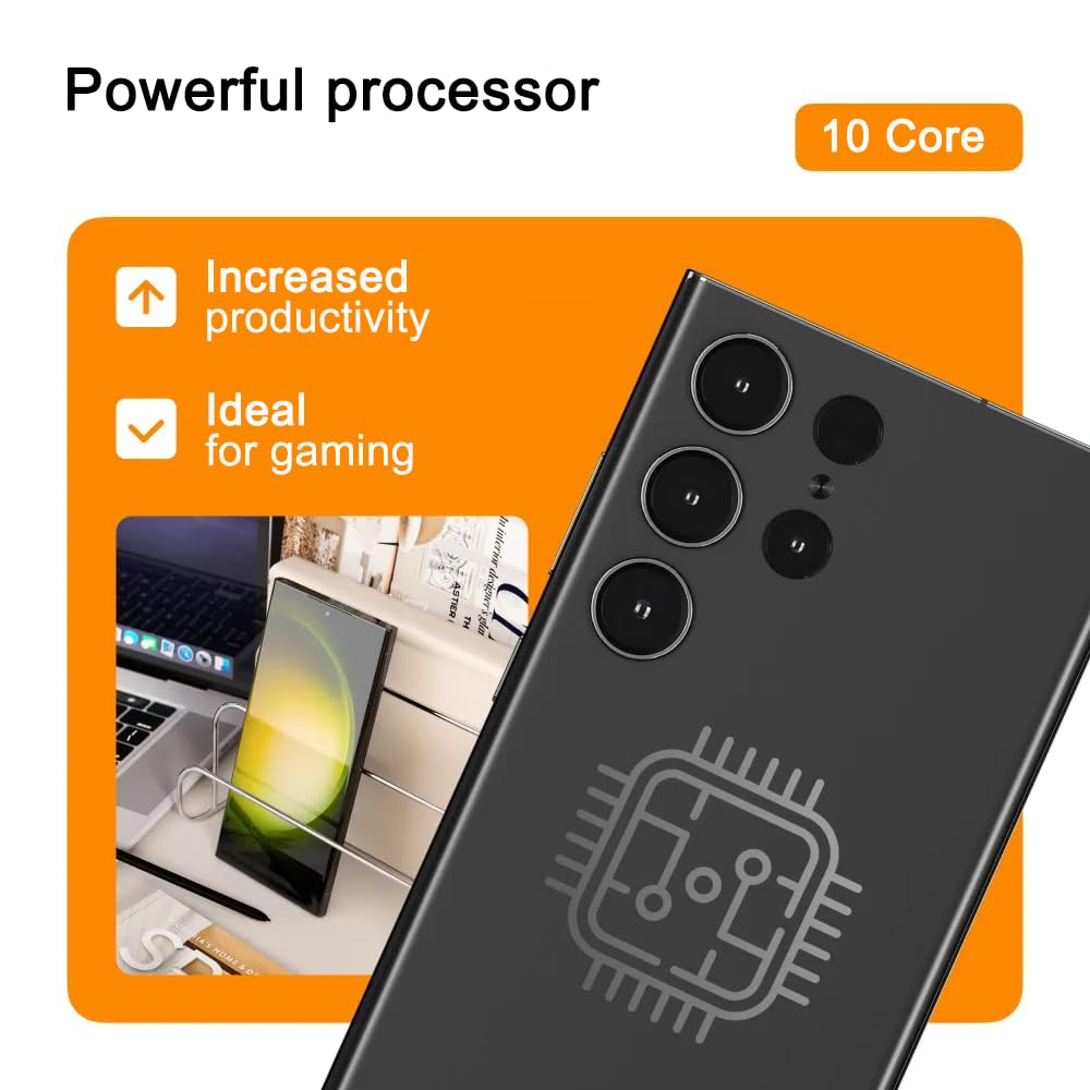 Q26 Ultra 4G Smartphone senza contratto, Dual SIM, telefono Android da 7,3 pollici, con telaio in metallo, 8 GB RAM + 256 GB di memoria ROM, cellulare sbloccato (nero)