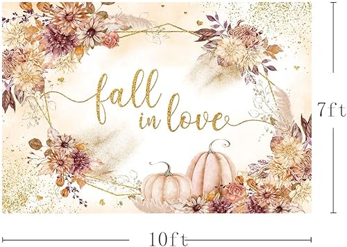Miniatura 8 de MEHOFOND Telón de fondo de calabaza de 8 x 6 pies, diseño bohemio floral para parejas, fotografía de boda, fondo para mujer, despedida de soltera,