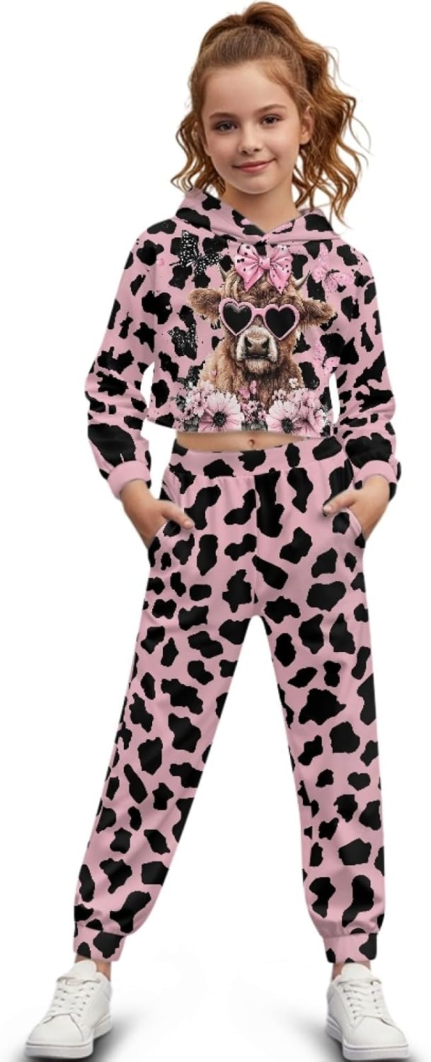 HUIACONG Girls Long Sleeve Sweat Suit for Children Boys Sweatsuits for Kids