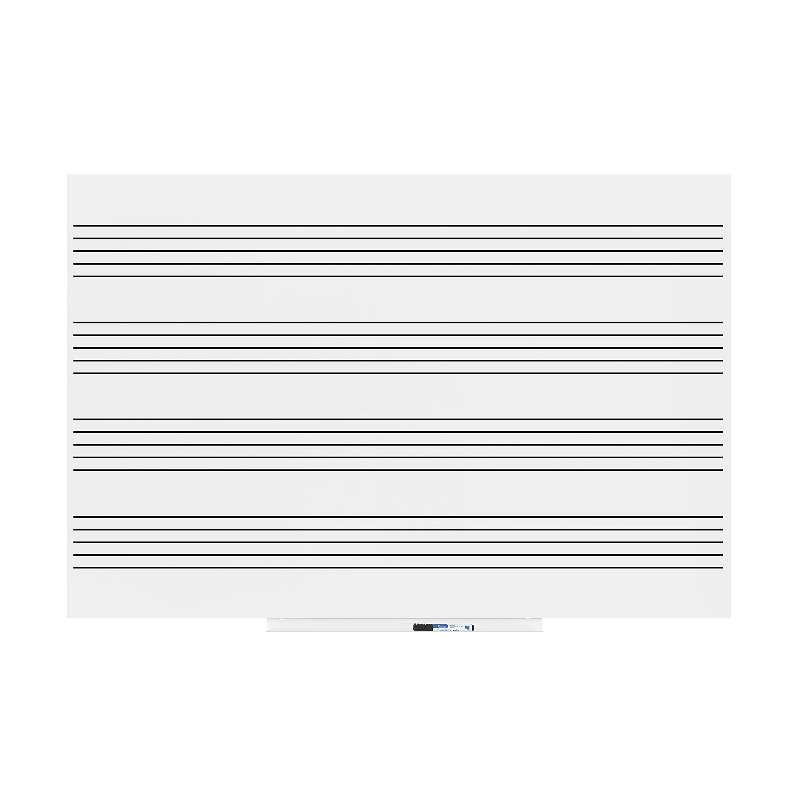 Rocada | Pizarra Blanca con Pentagrama | Pizarra Magnética con Pentagrama Musical | Fácil Borrado en Seco | Horizontal sin Marco | 100 x 150 cm
