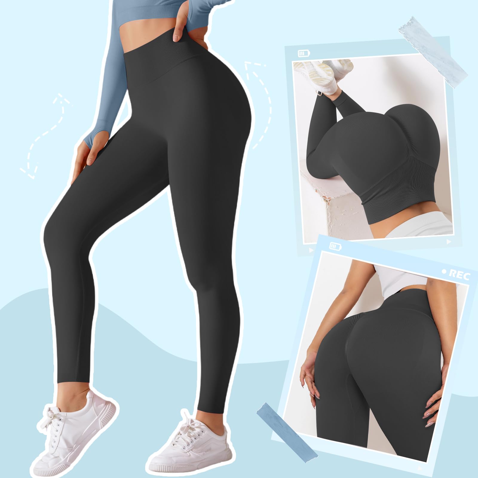 Booty Scrunch Butt sportowe legginsy damskie na siłownię, push up, wysoka talia, spodnie do jogi, nieprzejrzyste, bezszwowe, sportowe spodnie do fitnessu, joggingu, treningu