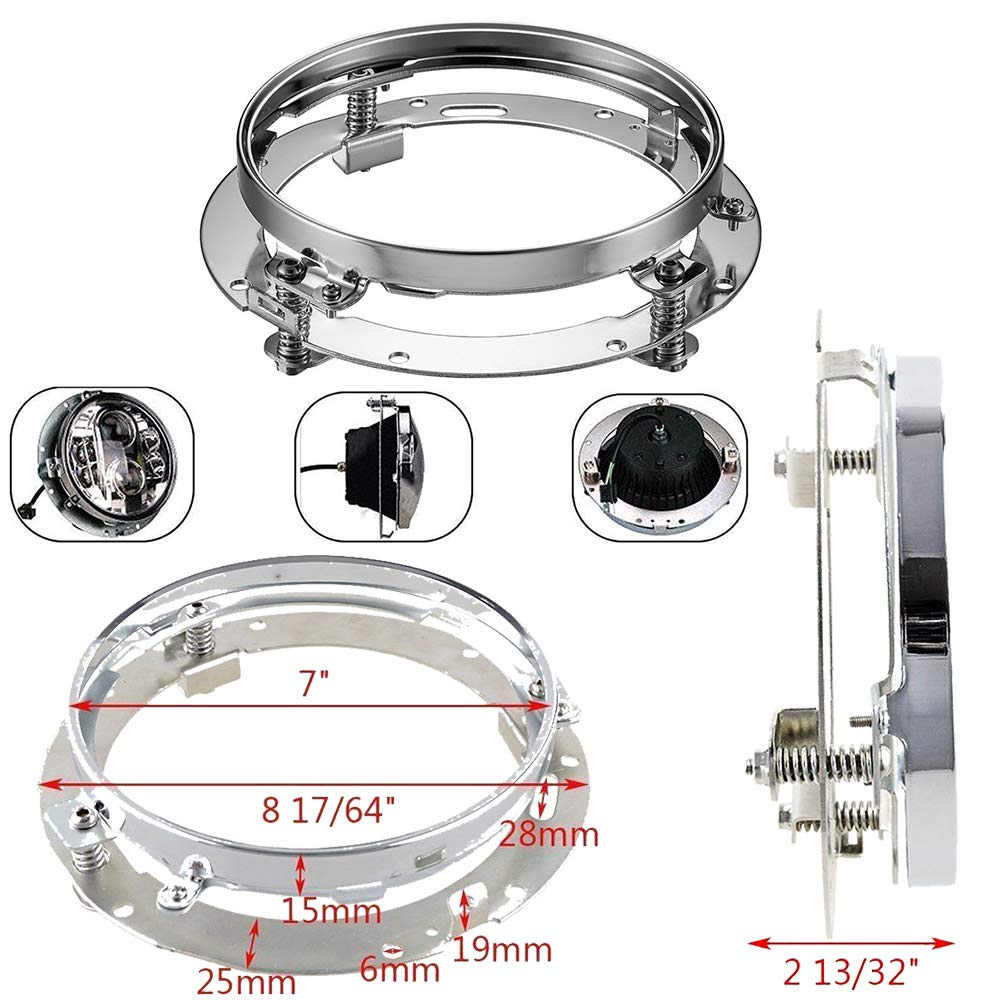 7 Inch LED Headlight for Street Glide - with Bracket for 2014-2020 HD Street Glide Special and Road King Special,Hi-Lo Beam Headlamp With Dual Beam Adapter,Chrome Housing