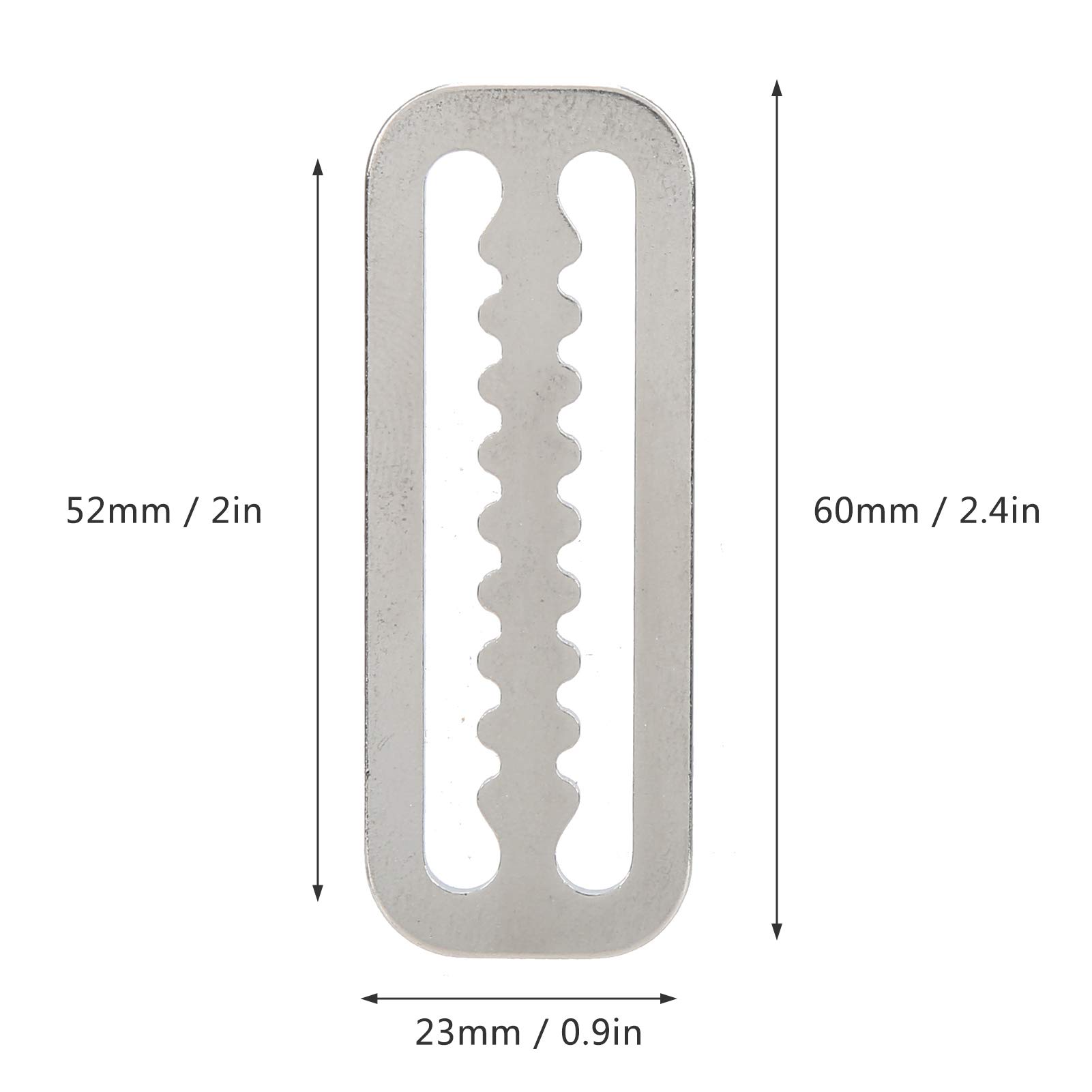 Yuecoom 4Pcs Scuba Weight Belt Keepers, Stainless Steel 2? Diving Webbing Belt Slide Stopper Weight Retainer Clips with Teeth Fits for Standard 2 (5cm) Webbing Belts