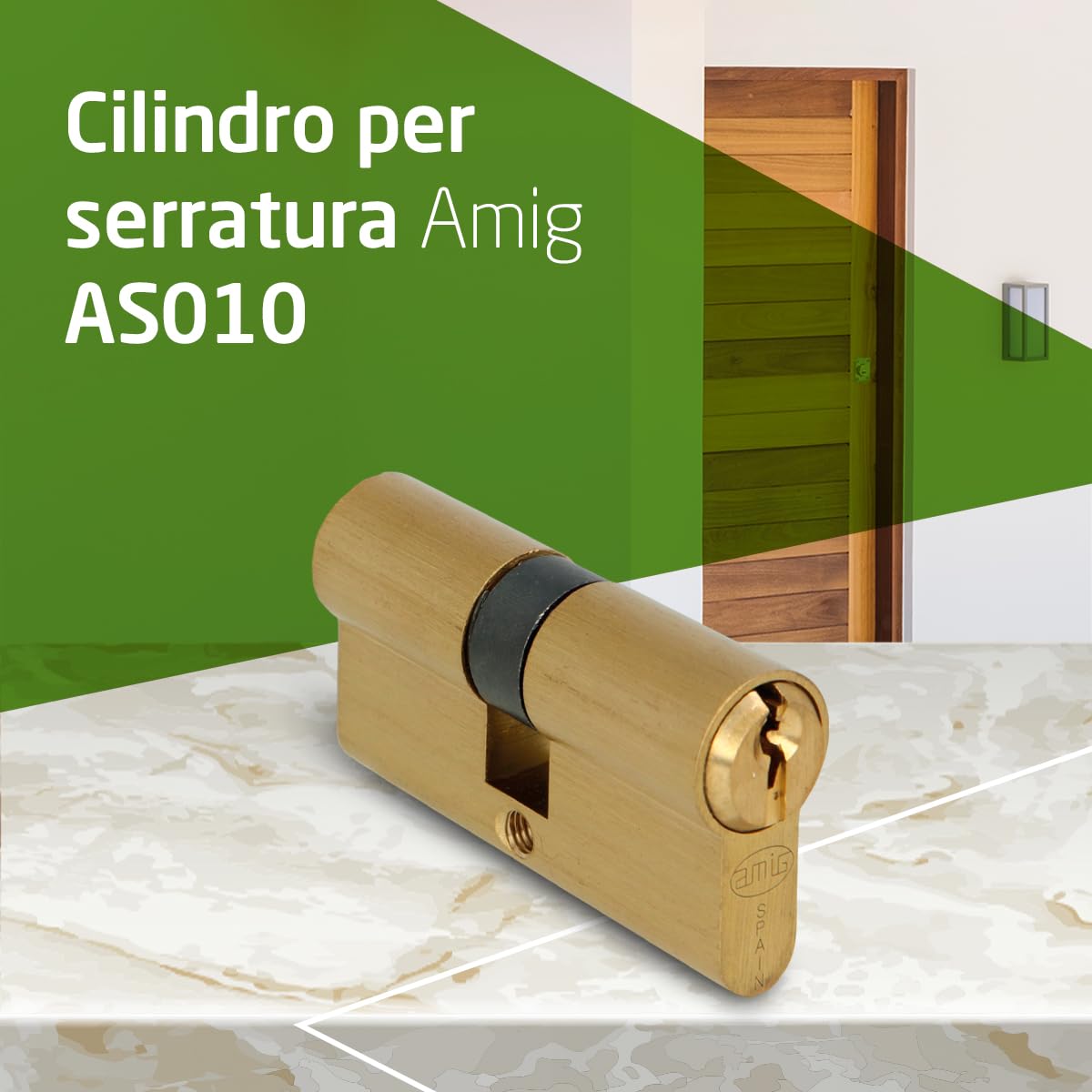 AMIG - Cilindro per Serrature - Misura: 90 mm (45-45M) - Mate - 6 Perni - Sistema Anti-gancio e Anti-bumping - Perni Anti-perforazione - Include 3 Chiavi - Vite di Fissaggio da 65 mm