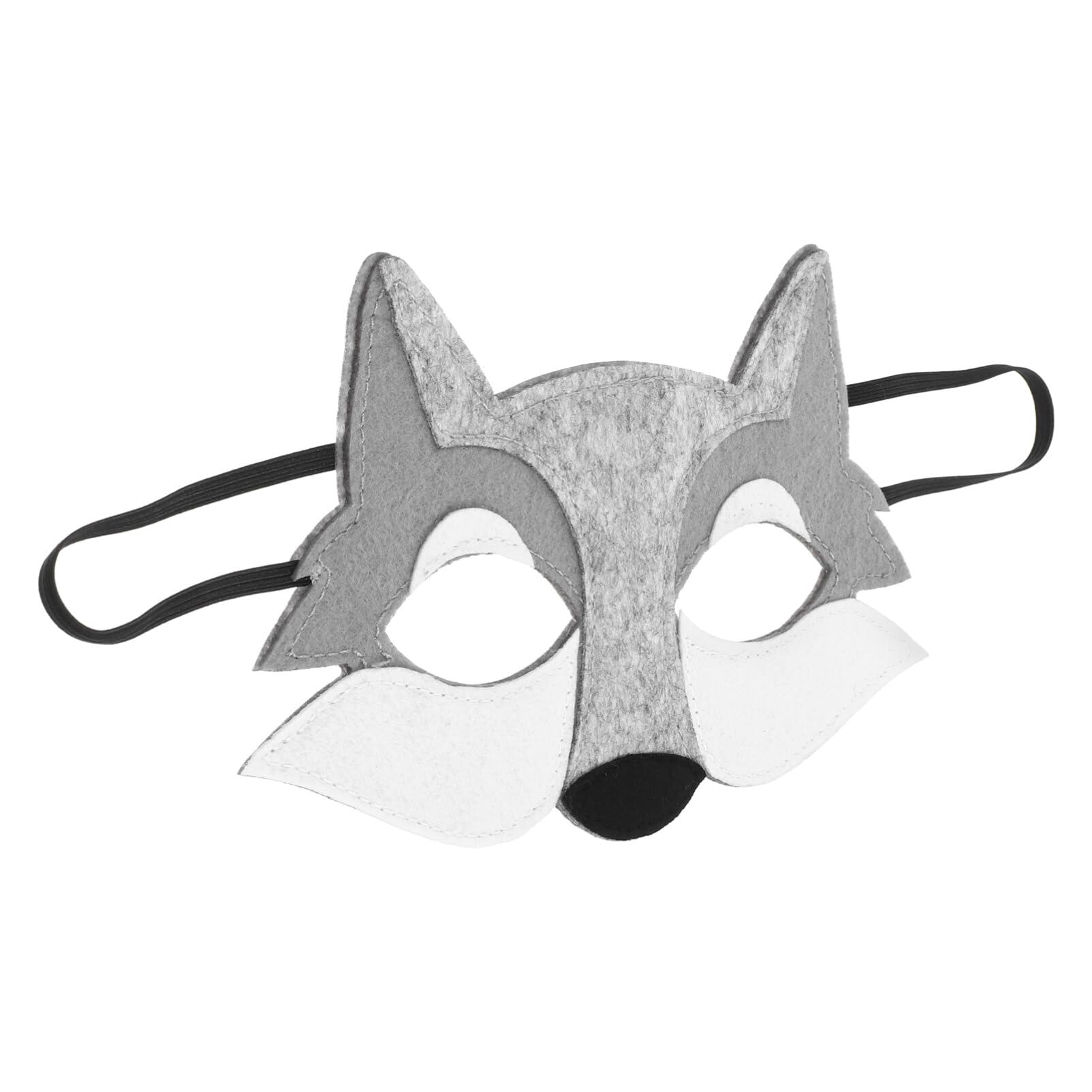 6 Masques Loup En Feutre Gris - Déguisement Enfant Pour Fête, Carnaval Ou Halloween