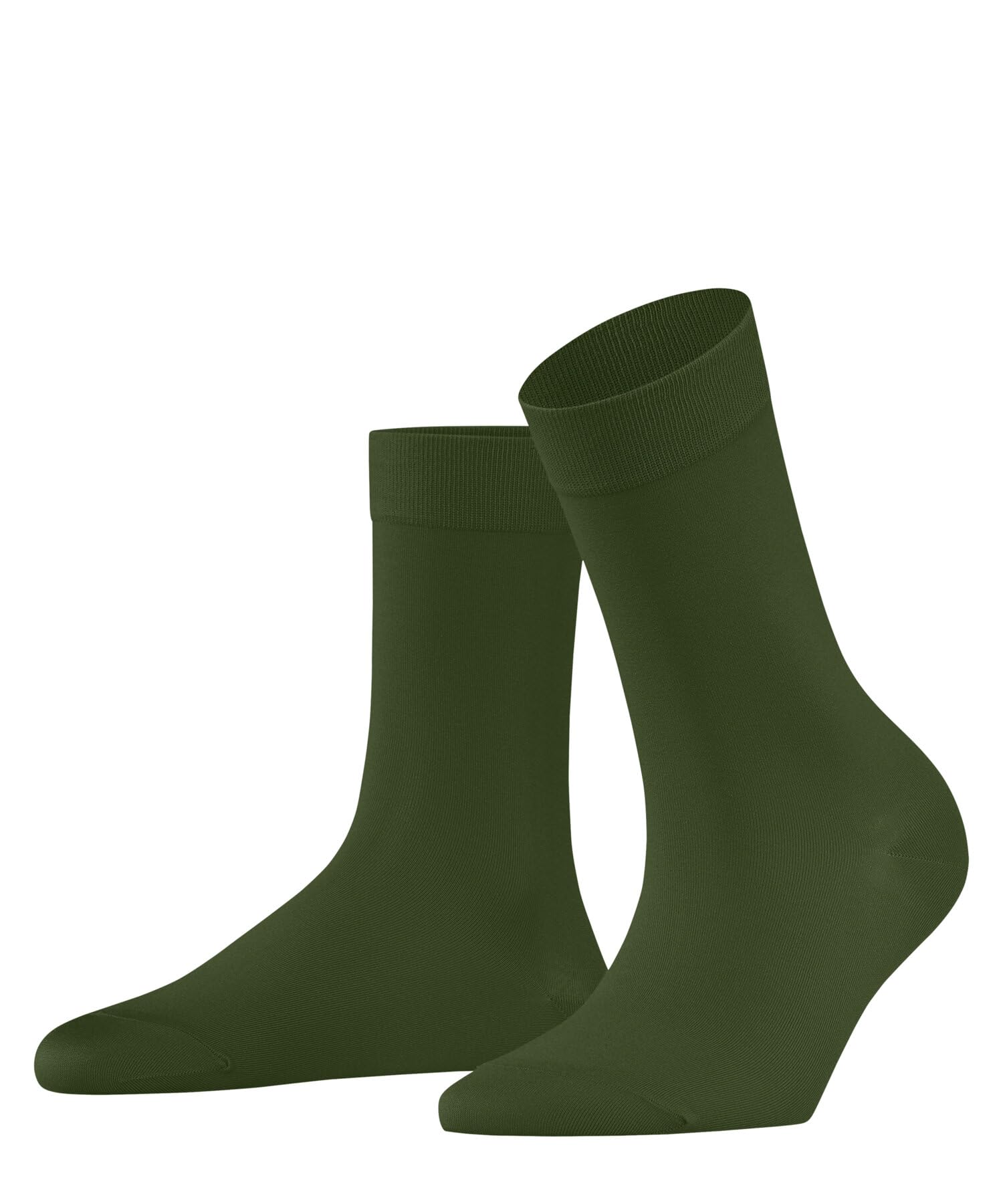 FALKE Women's Cotton Touch W So Thin Plain Socks 1 Pair, Green Cypress 7528, 2.5-5