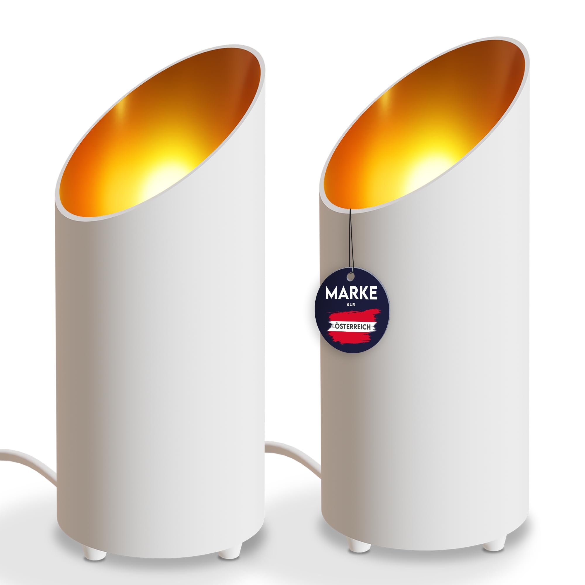 charlique® LED Uplight Spot (2 Stück) weiss, 6W, Bodenstrahler, LED Bodenlampe für indirekte Beleuchtung im Wohnzimmer, Standleuchte inklusive GU10 Lampe 230V, warmweißes Licht mit 2700 Kelvin