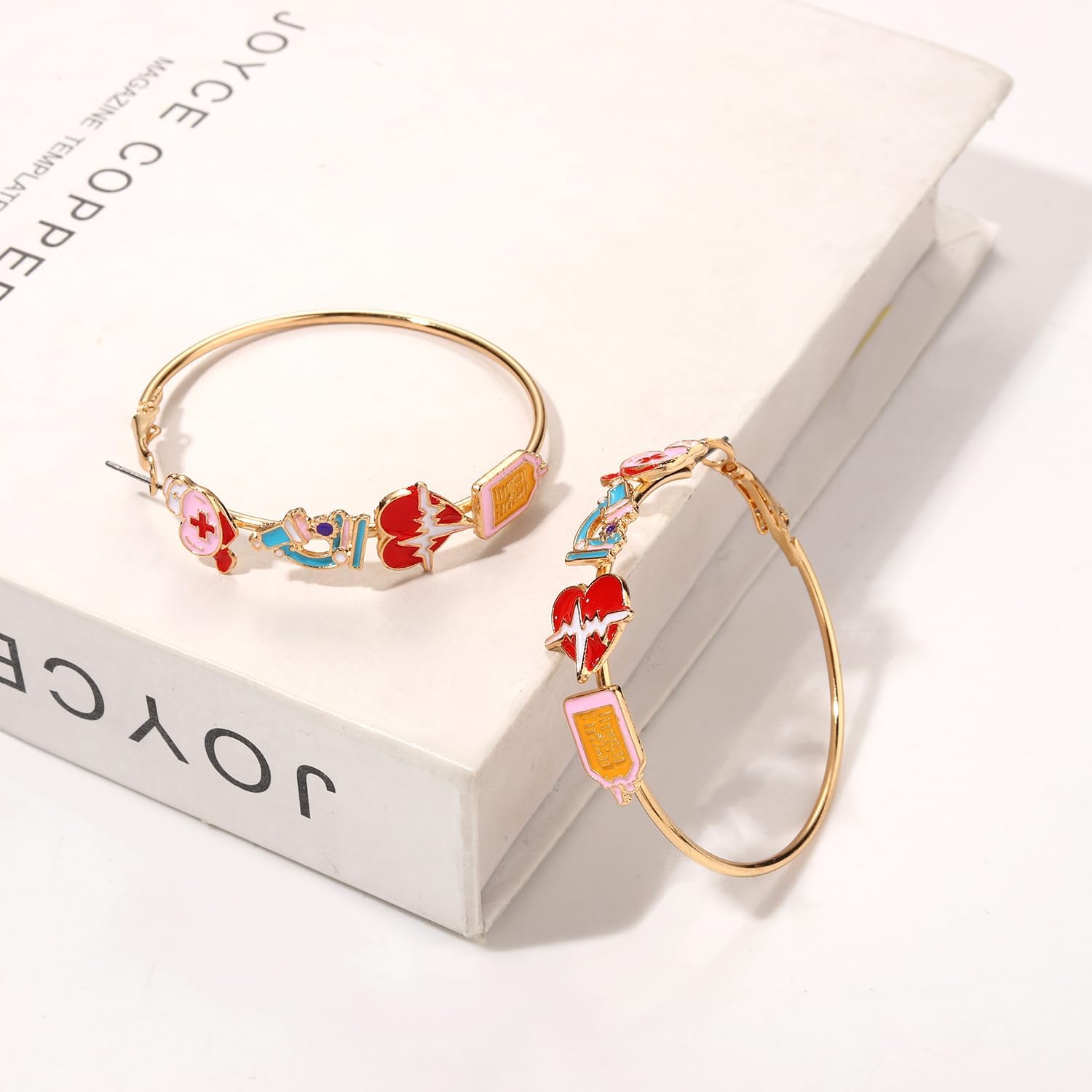 BVGA Nurses Day Earrings Fun Nurse Hat Syringe Microscope Heart Hoop Earrings for Women Nursing Graduation Jewelry Accessories Gifts - Image 6