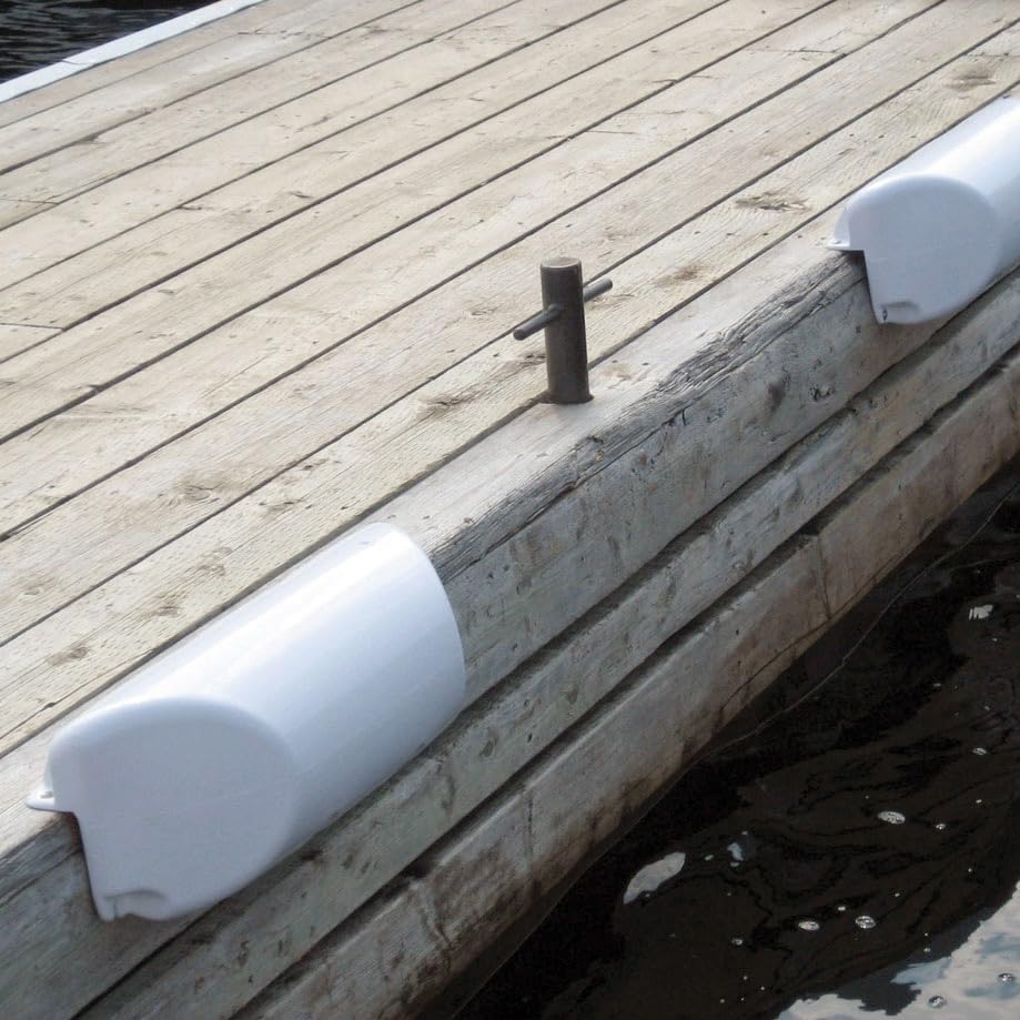 Dockmate Dockside Boat Dock Bumper – Heavy-Duty PVC Marine Fender with Angled Ends for Impact Protection – Air-Filled, 23