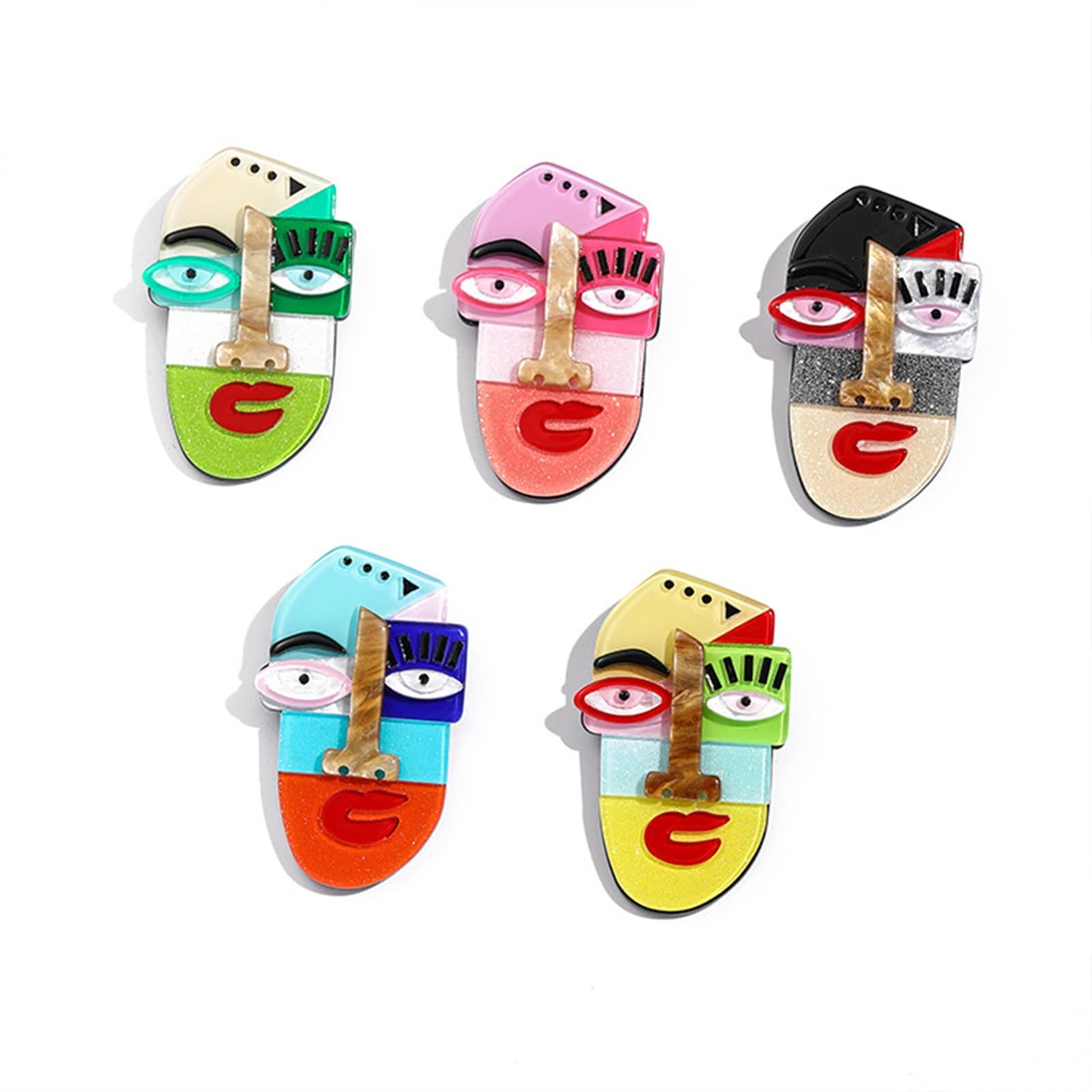 Trendige Acryl-Broschen für Unisex – buntes Cartoon-Zubehör mit einzigartigen Ausdrücken