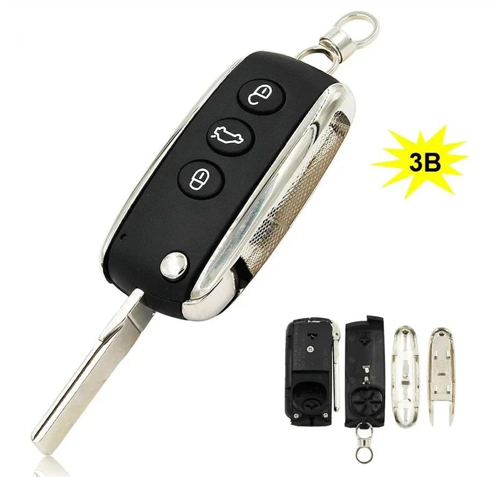 Carcasa Llave Coche Compatible Con Bentley Para Continental 2004 2005 2006 2007 2008 2009 2010 2011 2012 2013 2014 1 Uds. Carcasa Para Llave Remota De Coche, Carcasa Para Llave De Coche