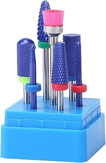 AORAEM Tungsten Carbide Nail Drill Bits Set 7Pcs Acrylic Nail File Drill Bit for Nail Electric Drilling Machine Accessory Manicure Pedicure 3/32" (#1)