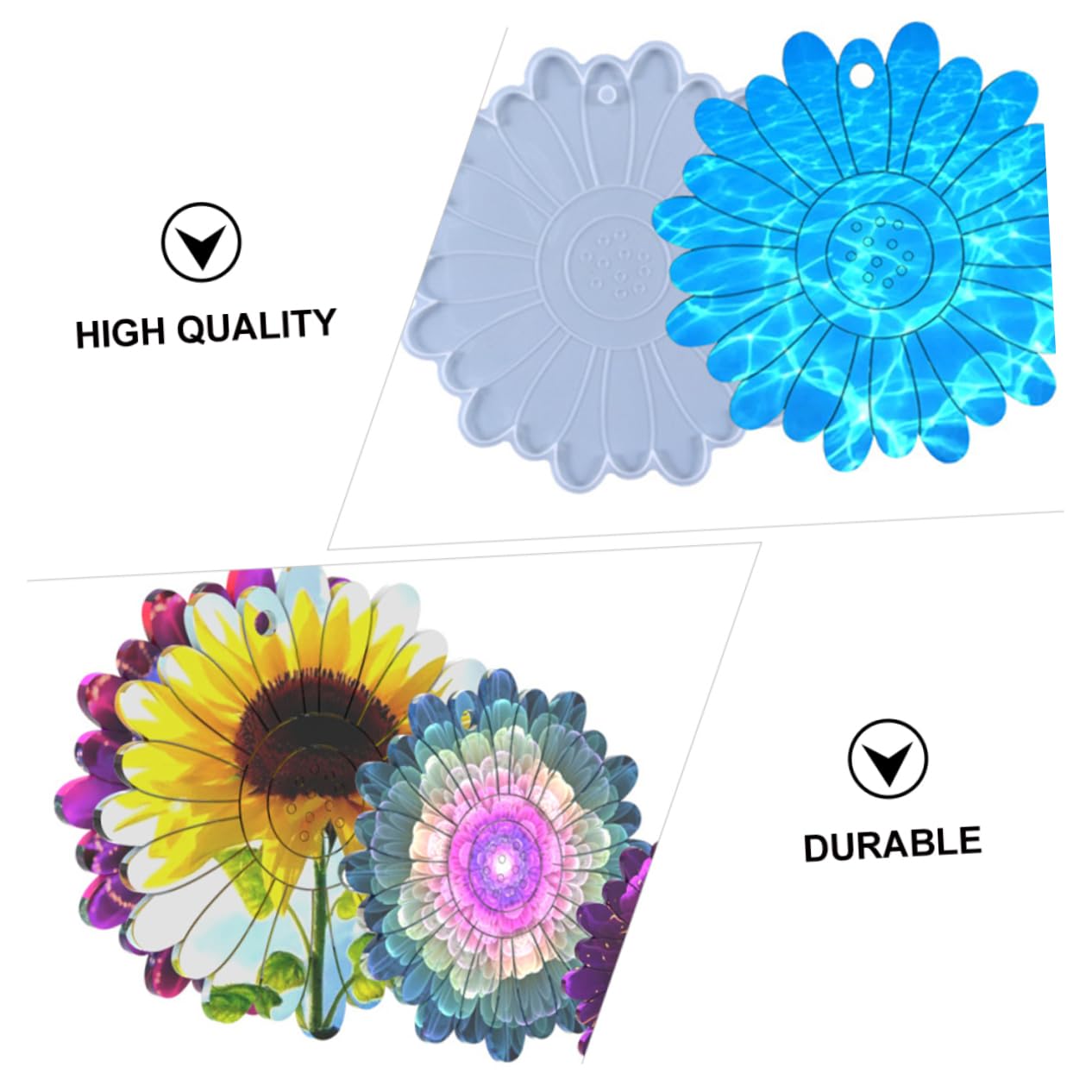 HOMSFOU 3 Set Stampo Silicone Per Sottobicchieri Stampo Per Resina Diy Silicone Mold Per Decorazioni Fatte Mano Facile Da Usare E Trasparenza E Flessibilità 3 Pezzi*3