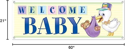 Miniatura 6 de Beistle 50178 Its A Boy Sign Banner 5 x 21 azul claroblancorosapúrpuraverdeamarillo