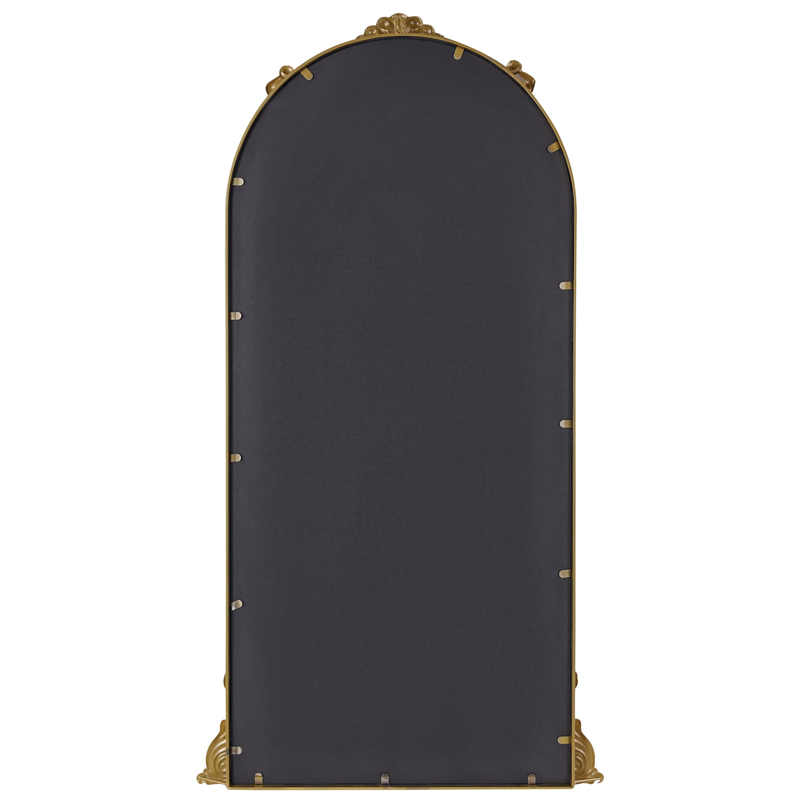 Beliani Specchio decorativo a parete stile finestra appeso 66 x 124 cm Oro