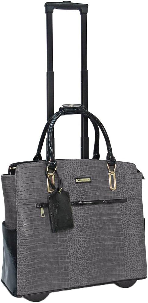 Cabrelli & Co. Fashion Executives Carrie croco 15'Rolling Briefcase