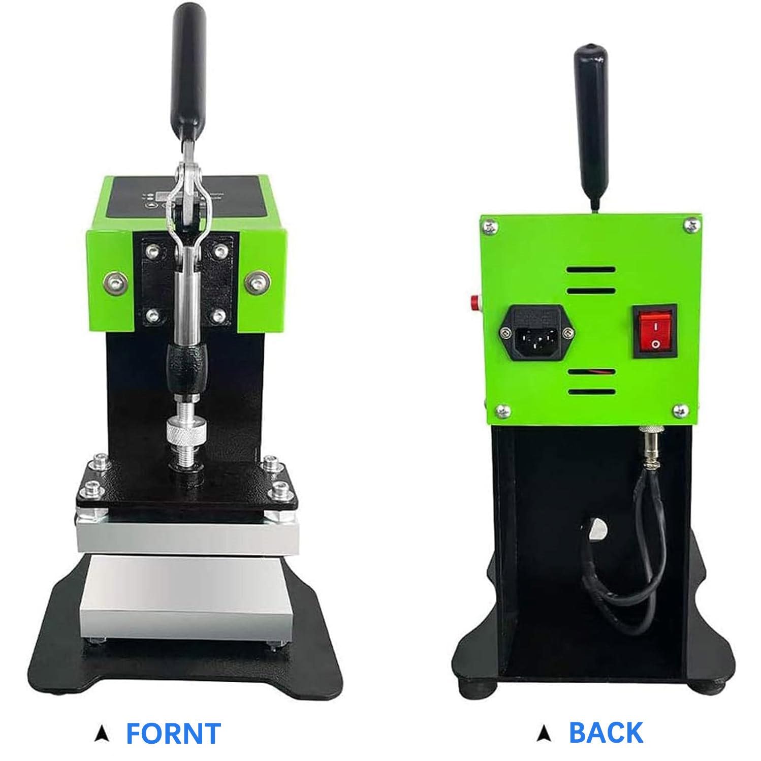 Mini máquina manual de transferencia por sublimación con forma de bolígrafo, 2,4" x 4,7", doble calentamiento, control digital LCD, doble voltaje 110V 220V.
