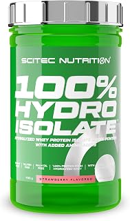 Scitec Nutrition 100% Hydro Isolate, Flavored Drink Powder with Hydrolyzed Whey Protein Isolate, L-Glutamine, L-Arginine and Sweeteners, 700 g, Strawberry
