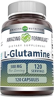 Amazing Formulas L-Glutamine Supplement | 500 Mg | 120 Capsules | Non-GMO | Gluten-Free | Made in USA