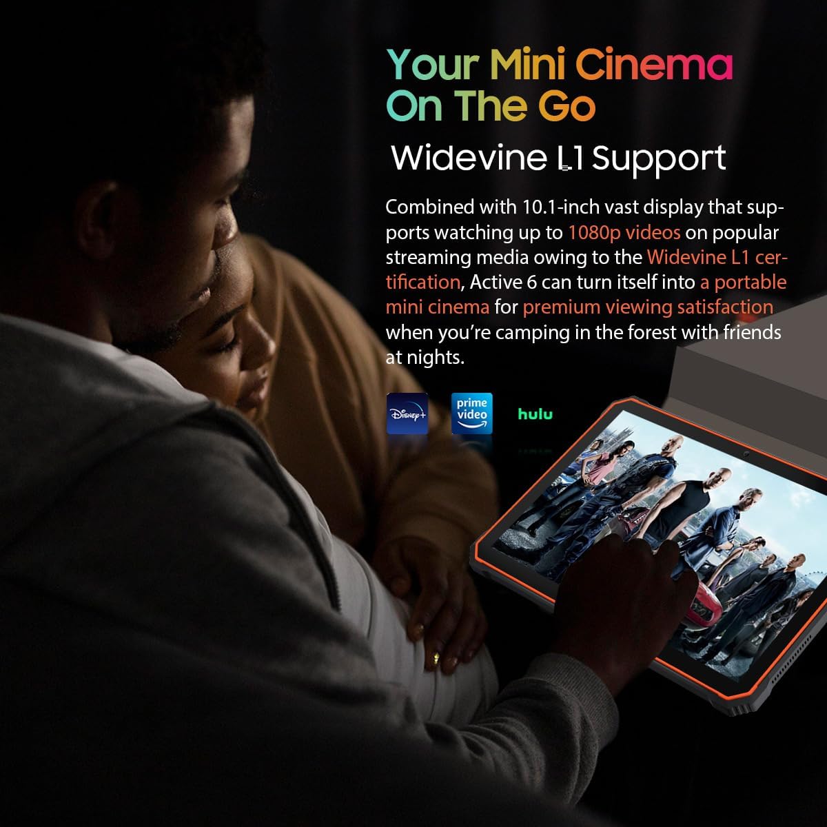 People watching content on a tablet, illustrating Widevine L1 support