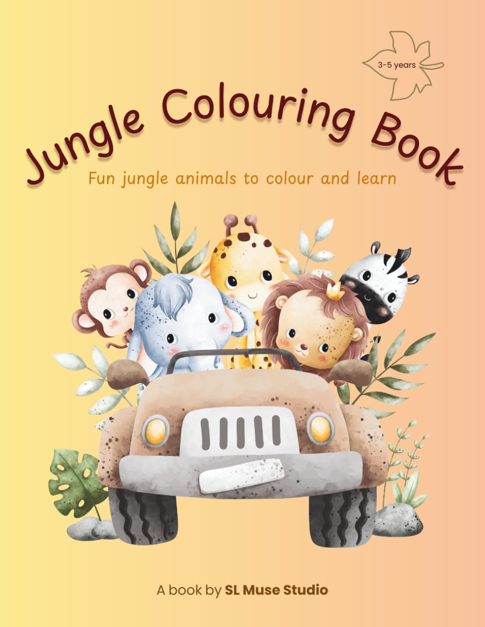 Jungle Animals Colouring Book for Kids Ages 3–5: Easy Safari Pictures for Toddlers and Preschoolers