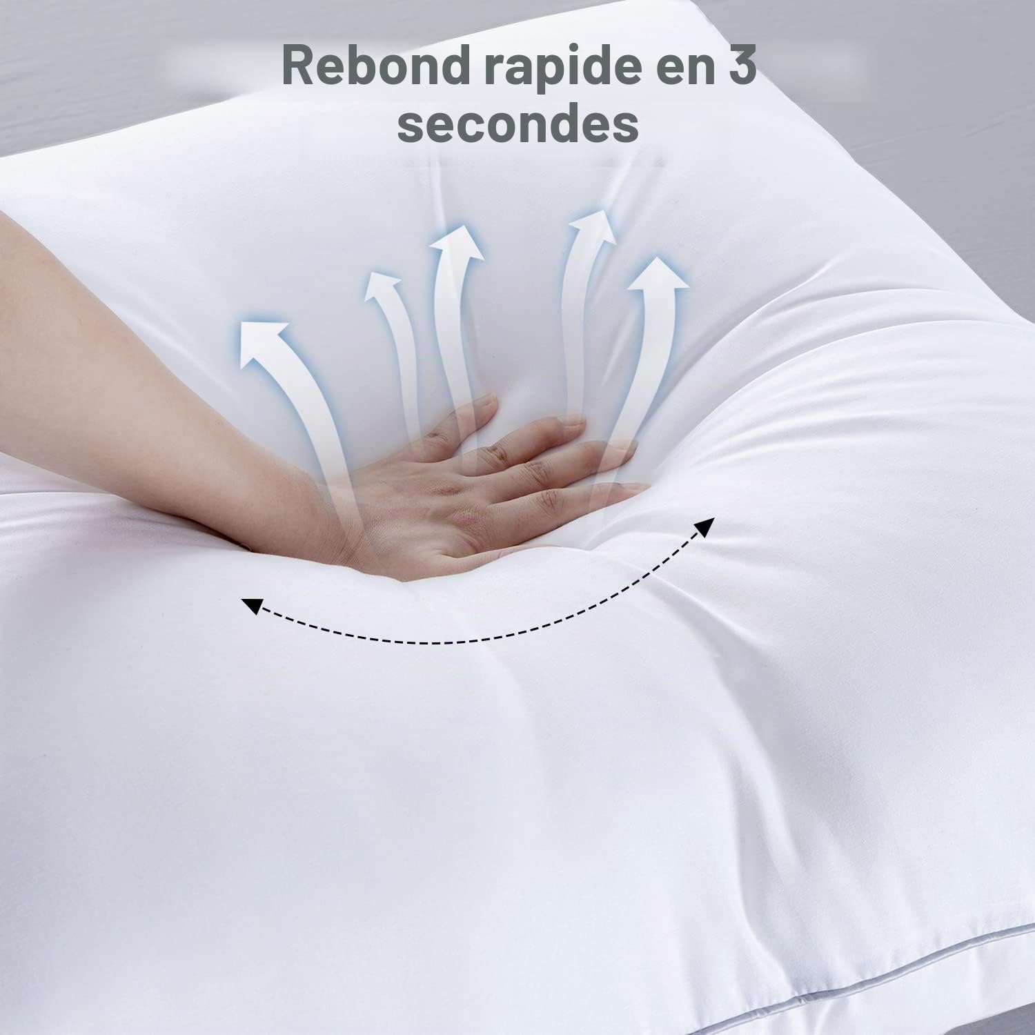 BedStory Oreiller 80x80 Lot de 2, Anti-acarien Anti-Transpiration Hypoallergénique, Oreiller Garnissage 100% Fibre Polyester, Ultra Confort Moelleux et Excellent Soutien