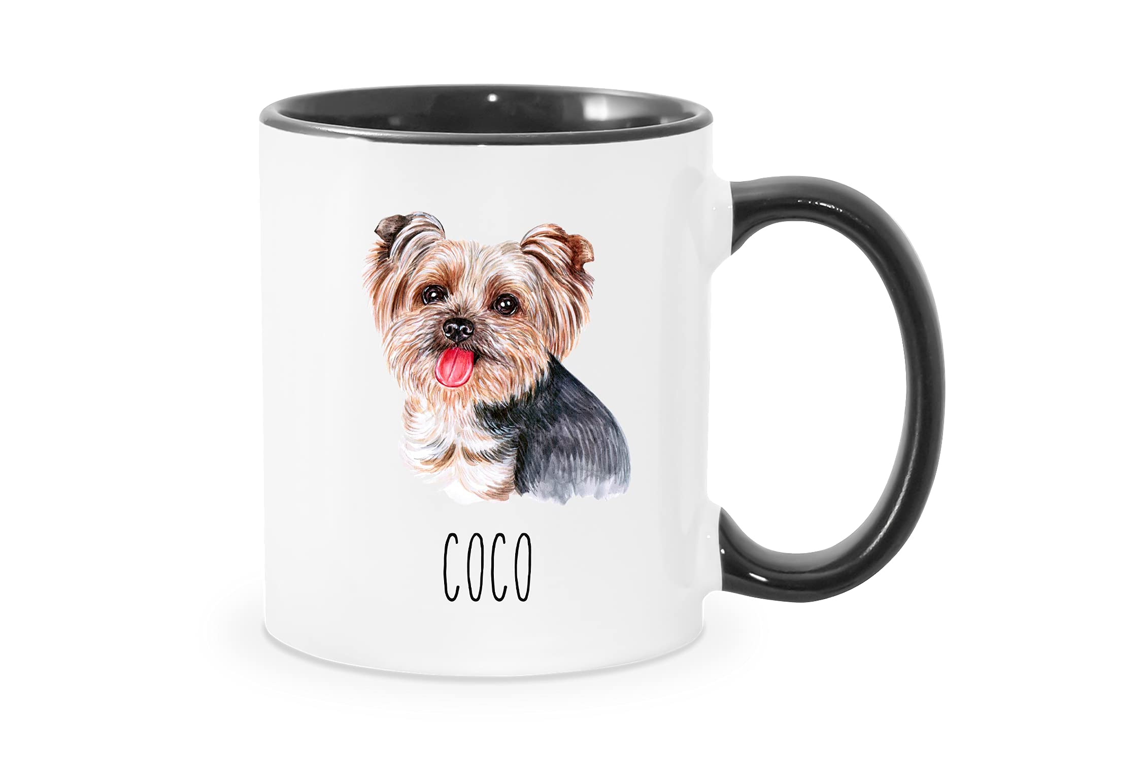 Yorkshire Terrier Custom Name Coffee Mug, Perfect Gift Idea for Dog Lovers Mom Dad, In Memory of Fur Babies, Personalized Pet Cup (Yorkshire Terrier)