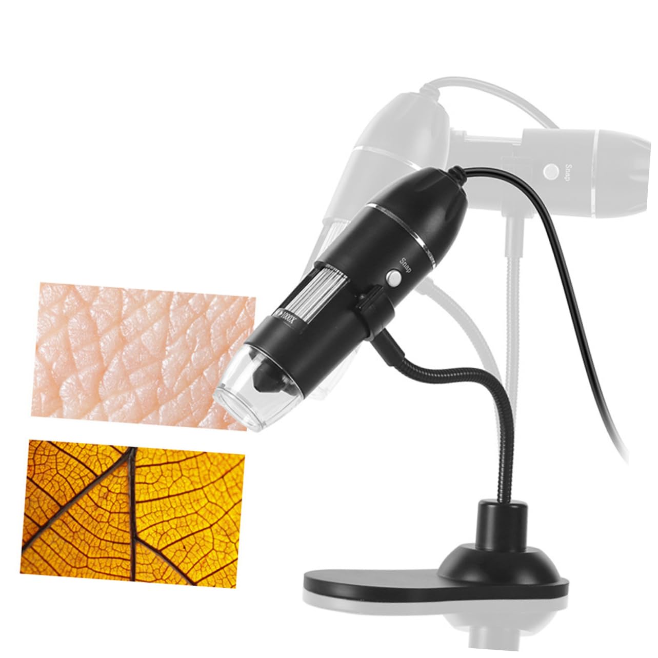 Gadpiparty Digitale USB Lupe mit LED Beleuchtung Vergrößerung Flexible Arm Tischmikroskop für Reparatur Inspektion Labor Schmuck Briefmarken Antiquitäten