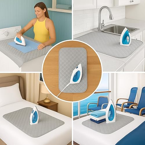 Miniatura 7 de DINY Home and Style Tapete portable para planchar en cualquier lugar, de 18 x 31 pulgadas, perfecto para departamentos pequeños y viajes