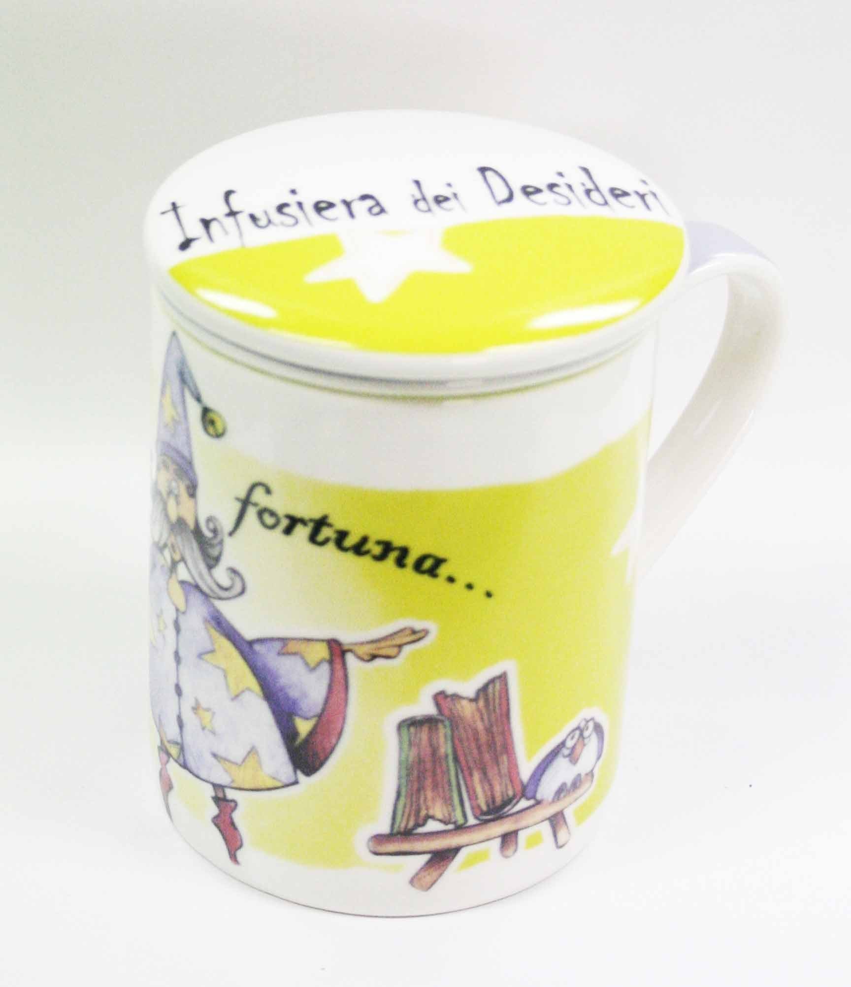 Paolo Chiari 4106 Wise Infuser Wishes, Porcelain, Multicoloured, 8x10.5 cm