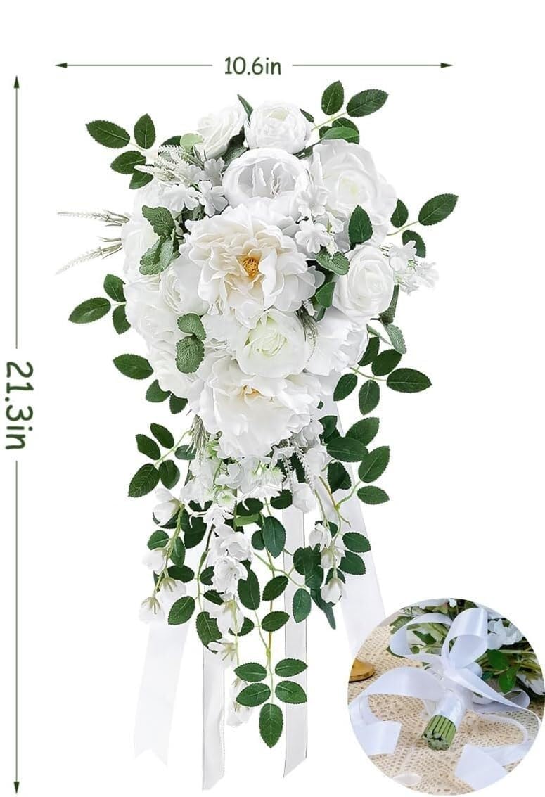 Bouquet di Fiori, Bellissimi Bouquet di Fiori Artificiali per Matrimoni e spose, Ideali per Decorare la Cappella, la Veranda, la Camera da Letto e Il Tavolo da Pranzo.