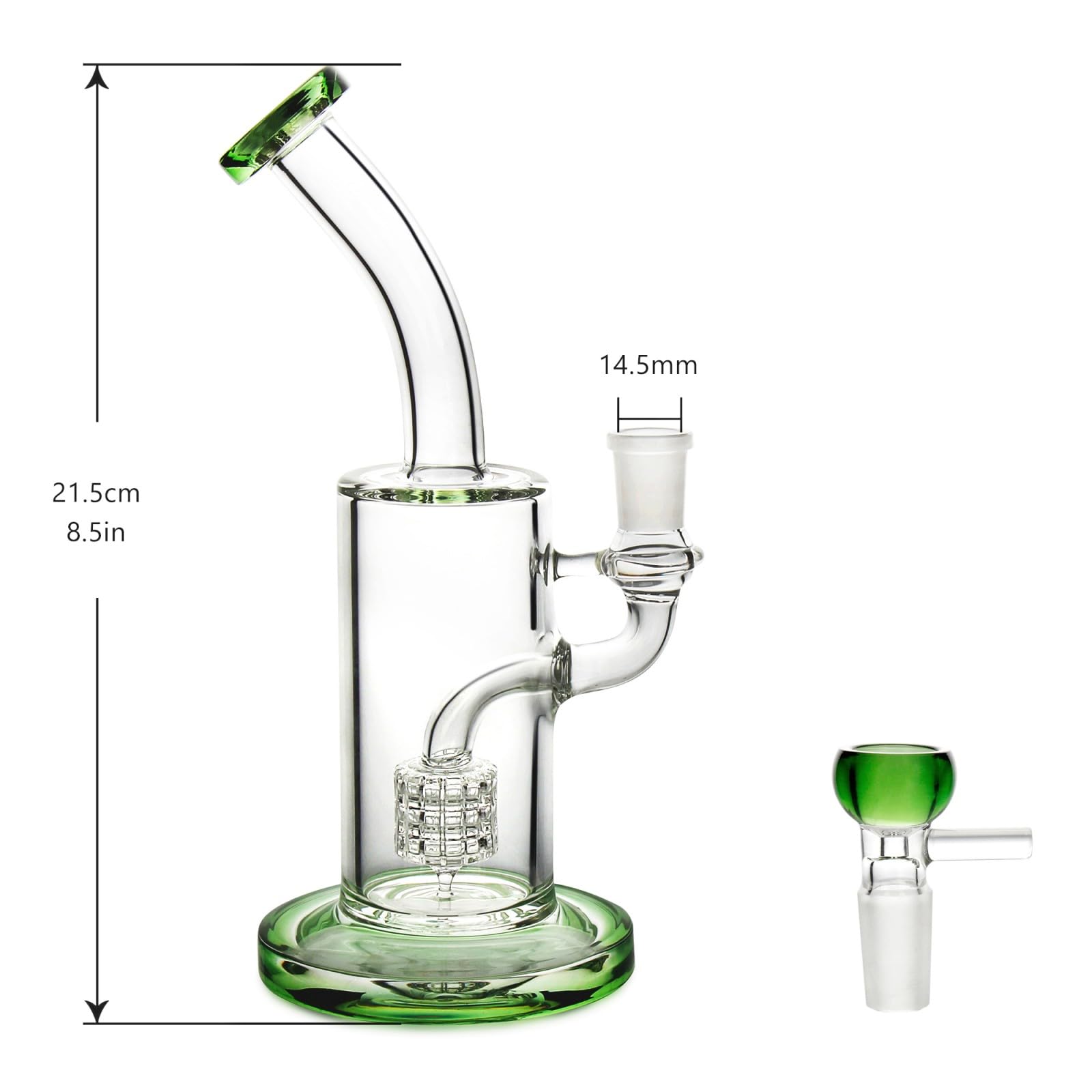 Bong en Verre avec Cage à Oiseaux à l'intérieur, Pipe à Eau en Verre de 21 cm avec Bol de 14,5 mm
