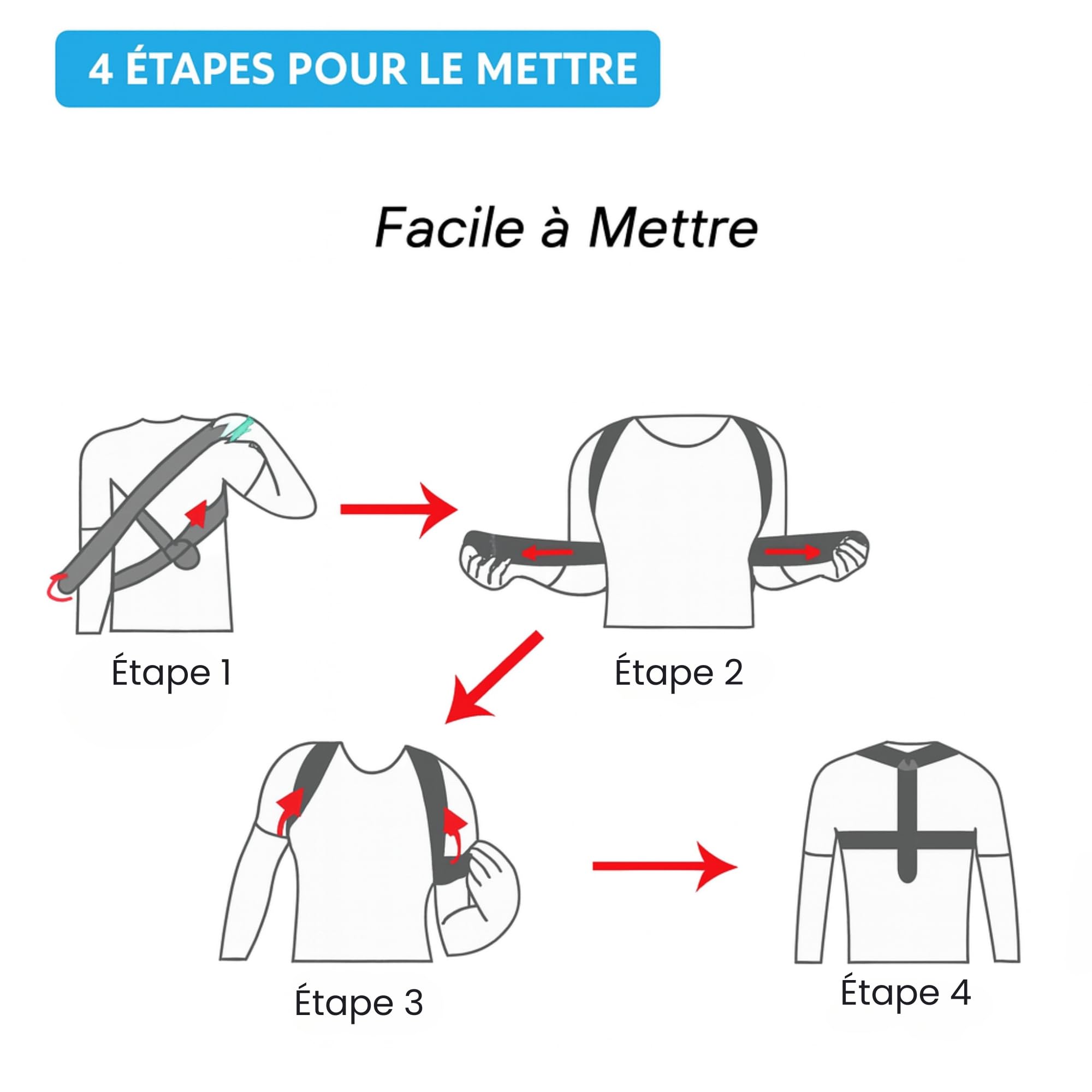 ALIGNO Correcteur de Posture Universel Homme Femme | Redresseur de Dos Réglable | Ceinture Lombaire Soutien Dorsal | Gilet de Dos avec Bretelles pour Alignement et Confort pour Améliorer la Posture