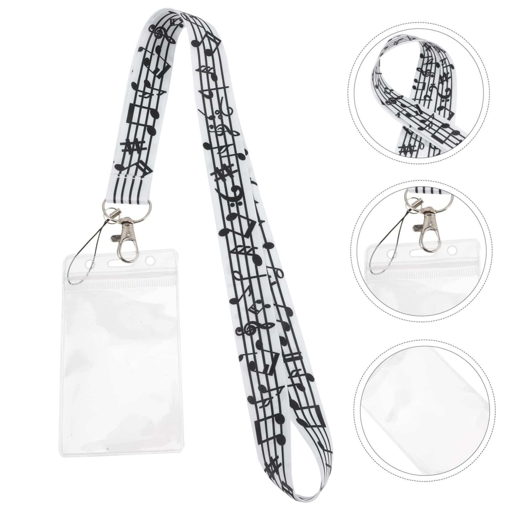 SHINEOFI 4 Sätze Id-karten-aufhängegurte Handy Schlaufe Band Handyband Brustkarten-lanyard Handy Tragegurt Doppelt Gürtel Kette Id-karten-lanyards Riemen Für Ausweise Pvc Black 4 Stück * 4
