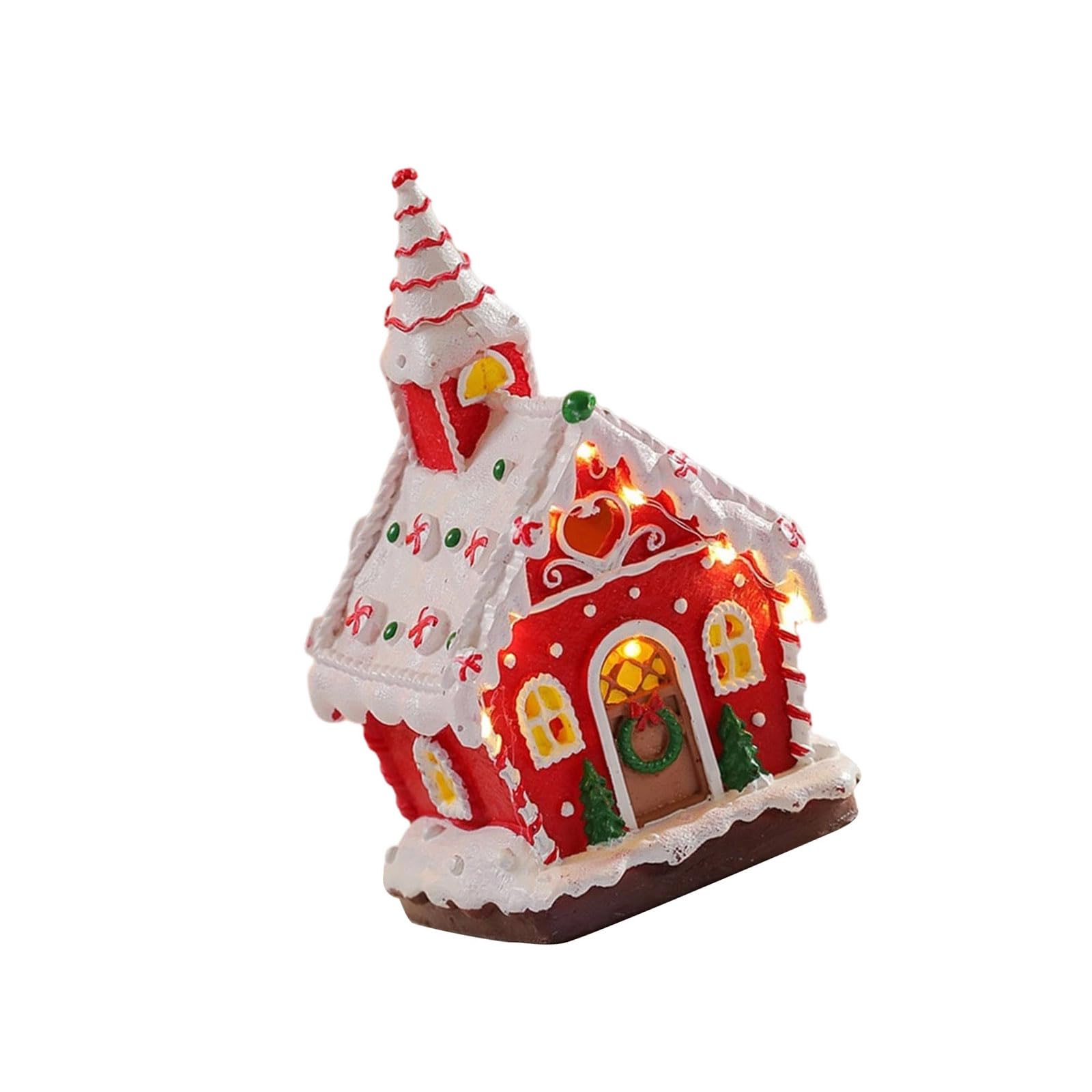 Pangboer C Hristmas Lighted Musi House Decor, Resin Holiday Village Accent With Warm Glow, Usb Or Battery Powered Display Lighted Hristmas House Decor Musical Holiday Village Resin Tabletop Mantel Shelf Desk