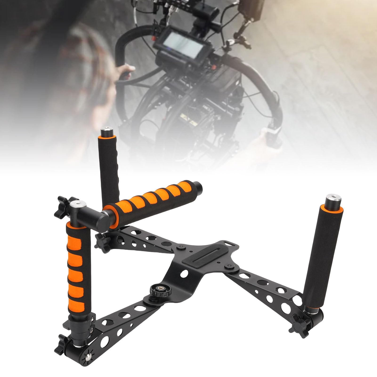 Bewinner Kit de la Plataforma de Soporte de Hombro de la Cámara para Videocámaras DSLR con Mango de Altura Ajustable, Estabilizador Plegable Anti Shake para Diseñar Al Aire Libre de