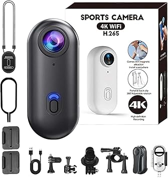 HD Action Camera, POV Camera, 360 Rotation Portable Wearable Mini Action Cam, for Motorcycle, Bicycle, Diving, Travel