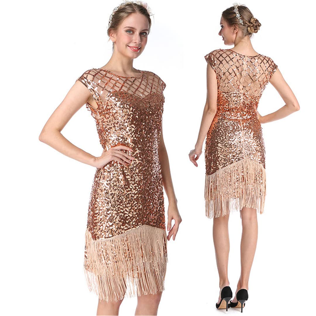 Vestido de lentejuelas de los años 20, vestido de fiesta temática, vestido de graduación, vestido Art Deco, Gn, L
