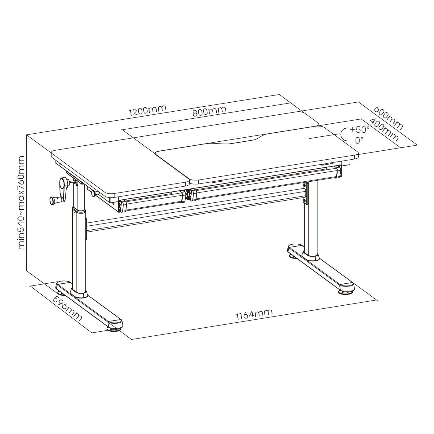 HOKO Kinderschreibtisch höhenverstellbar, Schreibtisch Kinder 120x60 cm | Kinderschreibtische mit 80x40 cm neigbare Tischplatte & Schubladen, Jugendschreibtisch für Kinder ab 6 Jahren, Weiß, ELIN