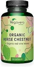 Vegavero Organic Horse Chestnut Extract | with Red Vines & Acerola Cherry | 120 Capsules | NO Additives | Circulation & Varicose Veins Support | Aesculus Hippocastanum | Vegan