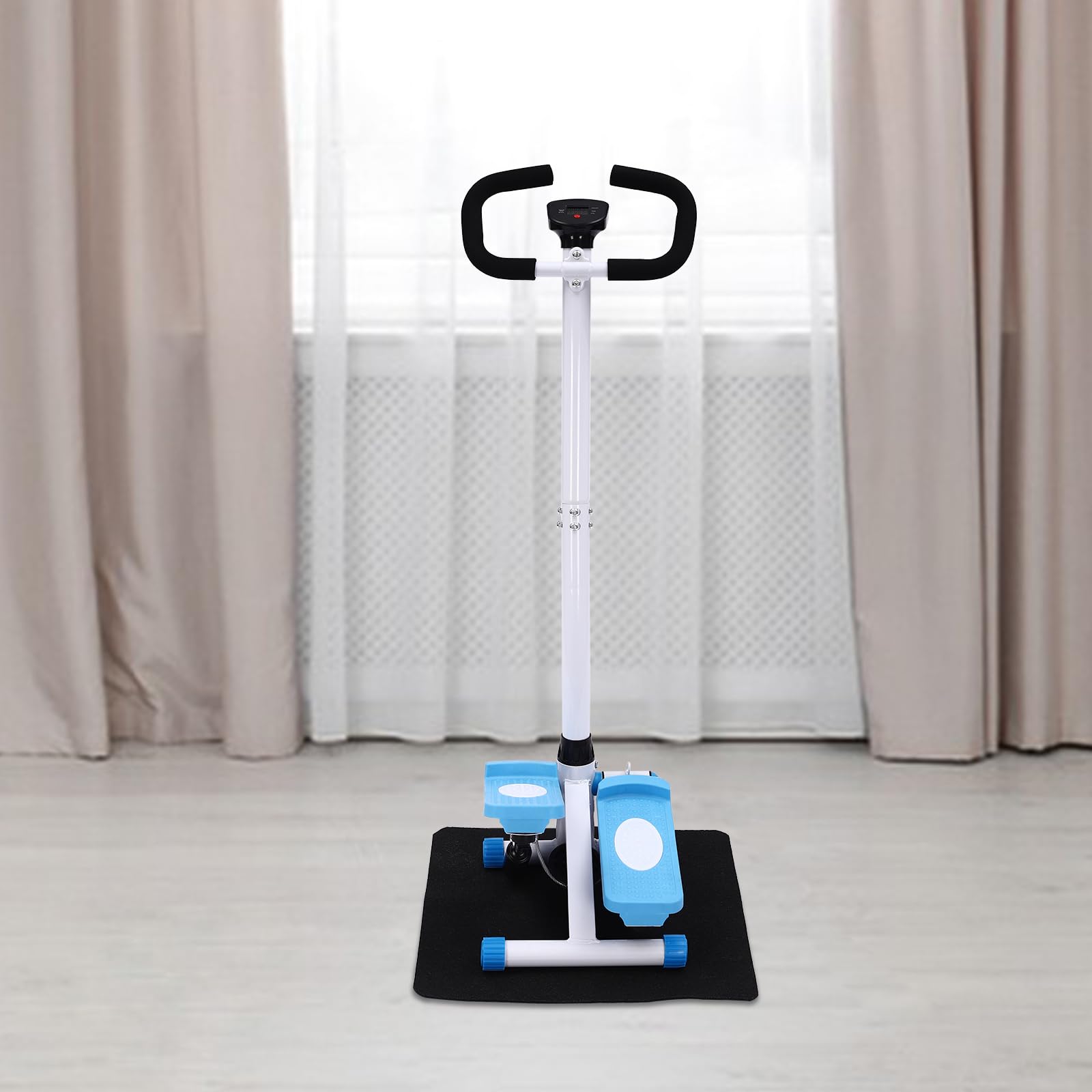 Mini Stepper Fitnessgerät für Zuhause, Fitness Swing Stepper mit Power Ropes und Handgriff, bis 150 kg, Up-Down Swing Stepper, Training für Beine, Arme & Po
