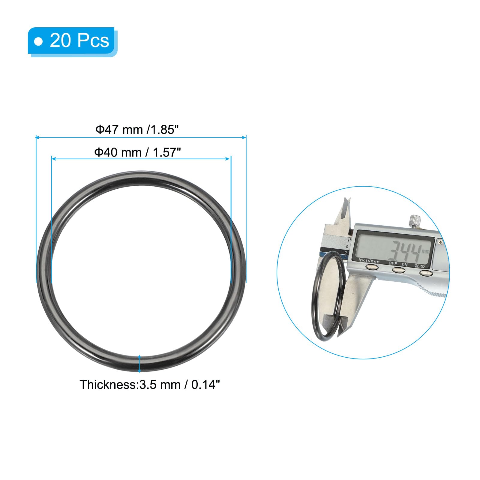 PATIKIL Metal O Rings 20mm / 0.8" - Image 2